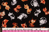 Timeless Treasures Fabrics の猫と子猫のプリント生地（半ヤード単位）