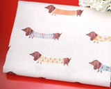 Dog, Puppy, Dachshund Patterned Fabric made in Korea by Half Yard Digital Textile Printing