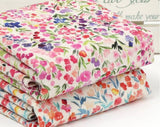 Watercolor Mini Flowers patterned Fabric made in Korea by the Half Yard / 45 X 150cm 18" X 57.5", Cotton Linen