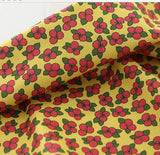 Mini Begonia Flower Patterned Fabric made in Korea by the Half Yard