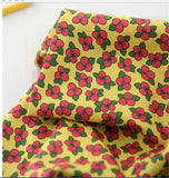 Mini Begonia Flower Patterned Fabric made in Korea by the Half Yard