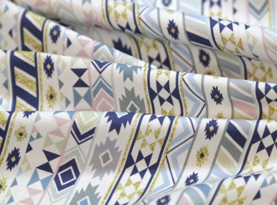 Aztec Inca Patterned Fabric made in Korea by Half Yard  DTP(Digital Textile Printing) Method