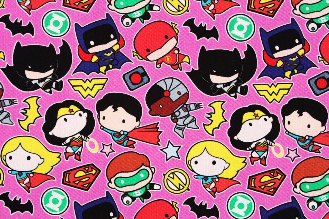 Justice League Super Heroes Character Fabric made in Korea DC Comics Fabric by the Half Yard