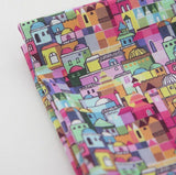 Colorful Village Patterned Fabric, Cute, Kids, Sewing, Quilt made in Korea by Half Yard