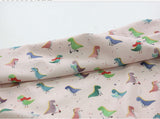 Kawaii Dinosaur Patterned Fabric made in Korea by the Half Yard