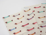 Dog, Puppy, Dachshund Patterned Fabric made in Korea by Half Yard Digital Textile Printing