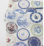 Vintage Dishes Patterned Fabric made in Korea by the Half Yard