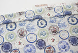 Vintage Dishes Patterned Fabric made in Korea by the Half Yard