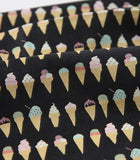 Ice Cream Cone patterned Fabric, Cute, Kids, Sewing, Quilt made in Korea by Half Yard DTP(Digital Textile Printing) Method