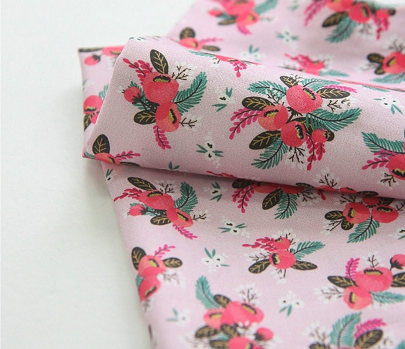 Tropical Flowers Patterned Fabric made in Korea by the Half Yard