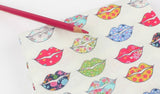 Lips Kisses Kissing Kiss Me Patterned Fabric made in Korea by the Half Yard