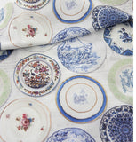 Vintage Dishes Patterned Fabric made in Korea by the Half Yard