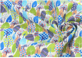 Colorful Trees Forest Patterned Fabric made in Korea by the Half Yard