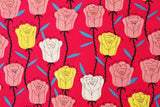 Rose Shirt Flower Patterned Fabric made in Korea by the Half Yard