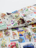 Vintage Postage Stamp Patterned Fabric made in Korea by the Half Yard