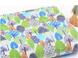 Colorful Trees Forest Patterned Fabric made in Korea by the Half Yard