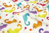 Colorful Cat Kitten Patterned Fabric made in Korea by Half Yard