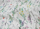 Watercolor Wild flowers Botanical Patterned Fabric made in Korea by the Half Yard