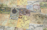 Vintage World Map Patterned Fabric made in Korea by the Half Yard