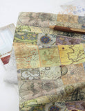 Vintage World Map Patterned Fabric made in Korea by the Half Yard