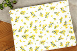 Watercolor Forsythia flowers Patterned Fabric made in Korea by the Half Yard