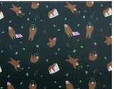 Sloth patterned Fabric made in Korea by the Half Yard