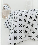 Plus Cross sign Patterned Black & White Fabric made in Korea by the Half Yard