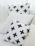 Plus Cross sign Patterned Black & White Fabric made in Korea by the Half Yard