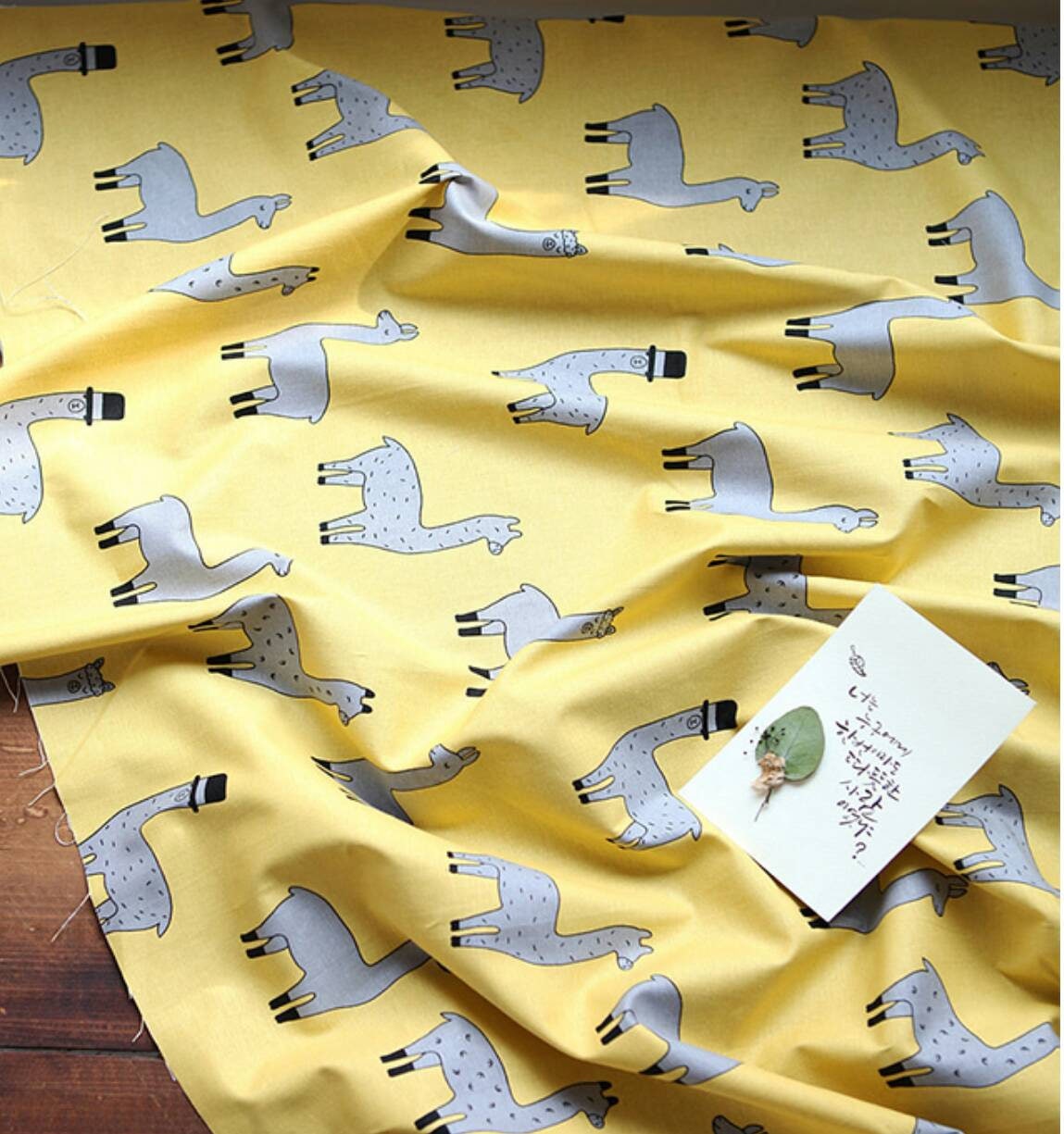 Animal, Llama Lama Character Fabric made in Korea by the Half Yard Oxford