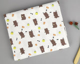 Honey Bear patterned Fabric made in Korea by Half Yard Digital Textile Printing