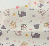 Cat Kitten Patterned Fabric made in Korea by Half Yard Digital Textile Printing