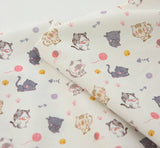 Cat Kitten Patterned Fabric made in Korea by Half Yard Digital Textile Printing