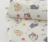 Cat Kitten Patterned Fabric made in Korea by Half Yard Digital Textile Printing