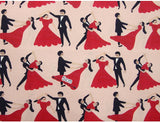 Waltz Dancers Patterned Fabric made in Korea by the Half Yard