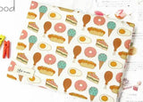 Food Patterned Fabric, Cute, Kids, Sewing, Quilt made in Korea by Half Yard