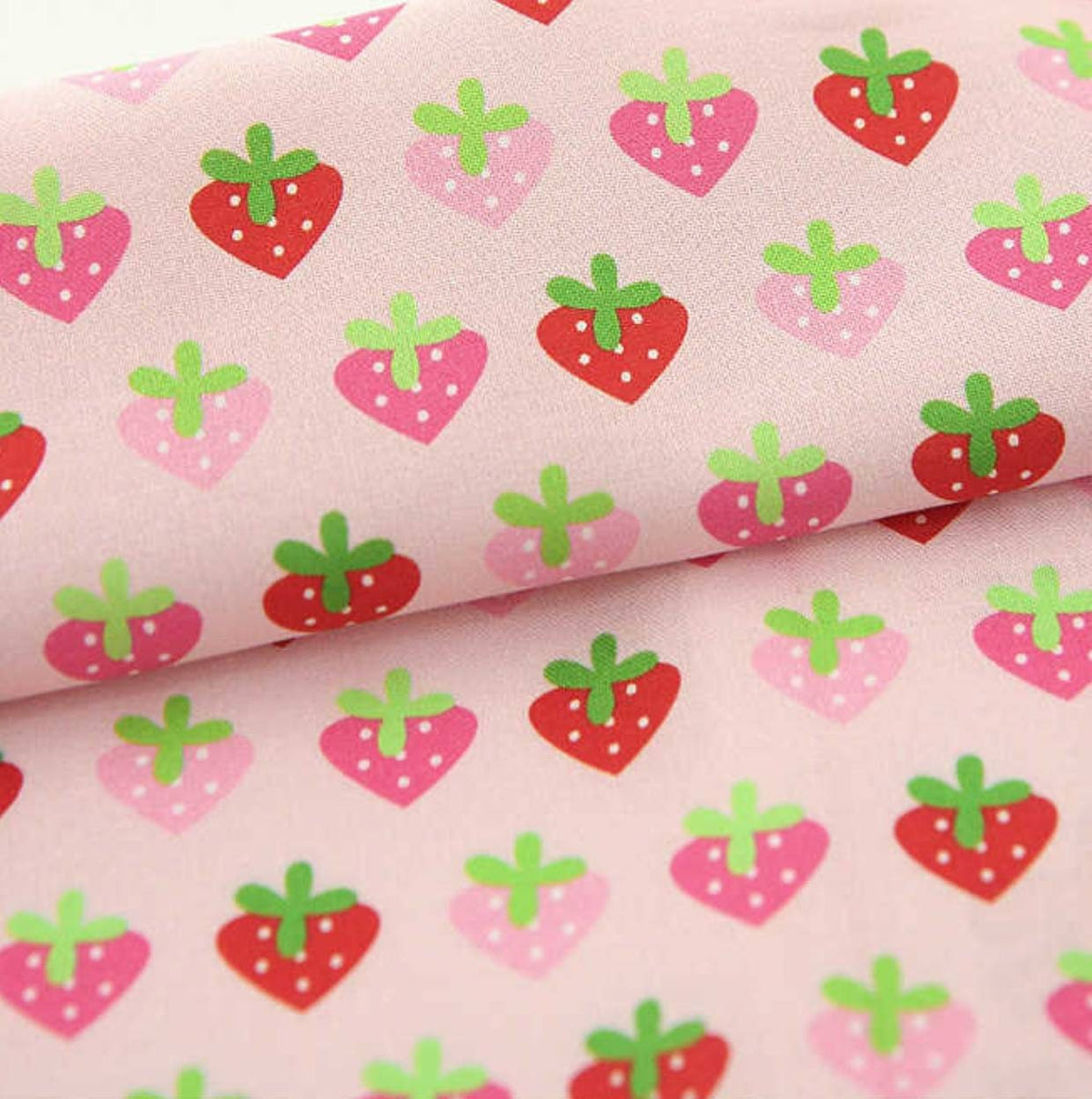 Strawberry patterned Fabric made in Korea by the Half Yard