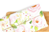 Watercolor Rose Flower Patterned Fabric made in Korea by the Half Yard