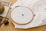 Embroidery Cherry Patterned Cotton Fabric made in Korea 18" by 56" by the Half Yard