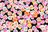 Love Heart Candies printed Fabric by Timeless Treasures by the Half Yard