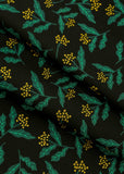 Christmas Holly Flower Fabric made in Korea by the Half Yard