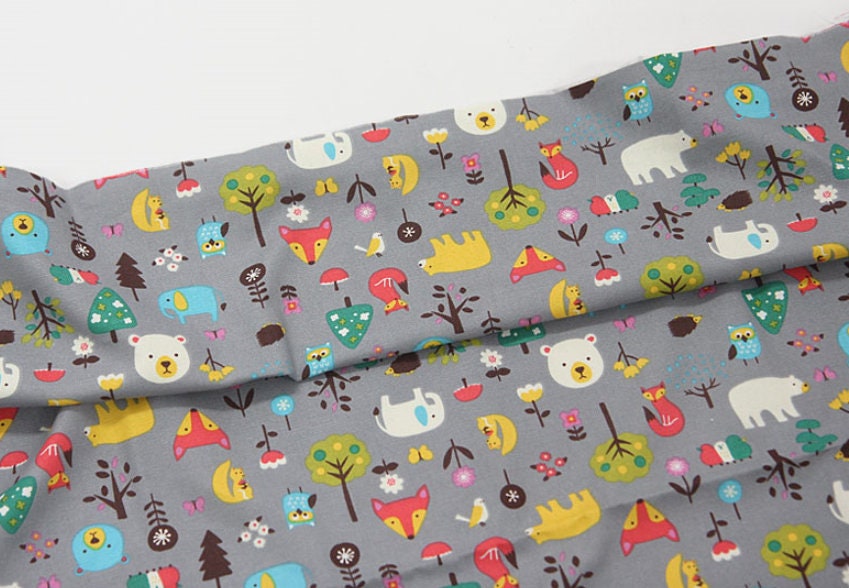 Oxford] Animals Friend Patterned Fabric made in Korea by the Half Yard