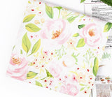 Watercolor Rose Flower Patterned Fabric made in Korea by the Half Yard