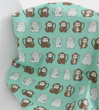 Kawaii Monkey Patterned Fabric made in Korea by Half Yard