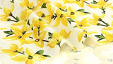 Watercolor Forsythia flowers Patterned Fabric made in Korea by the Half Yard