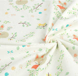 Sleeping Fox Patterned Fabric made in Korea by the Half Yard