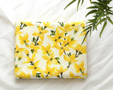 Watercolor Forsythia flowers Patterned Fabric made in Korea by the Half Yard