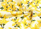 Watercolor Forsythia flowers Patterned Fabric made in Korea by the Half Yard