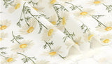 Watercolor Chamomile flowers Patterned Fabric made in Korea by the Half Yard