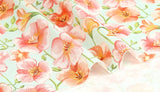 Watercolor Trumpet Creeper flowers Patterned Fabric made in Korea by the Half Yard