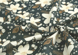 Watercolor Jasmine flowers Patterned Fabric made in Korea by the Half Yard